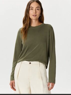 Quince Cotton modal relaxed long sleeved tee